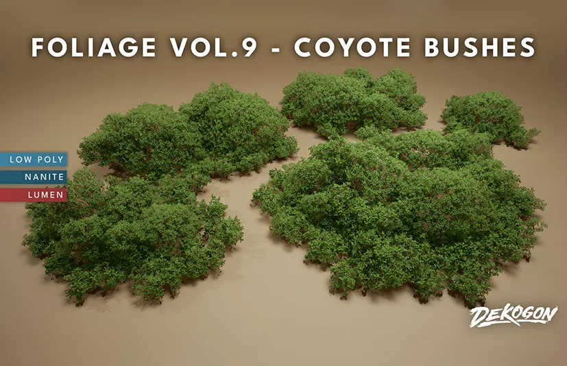 树叶-灌木丛 – Foliage VOL.9 – Coyote Bushes (Nanite and Low Poly) - 筱信日记