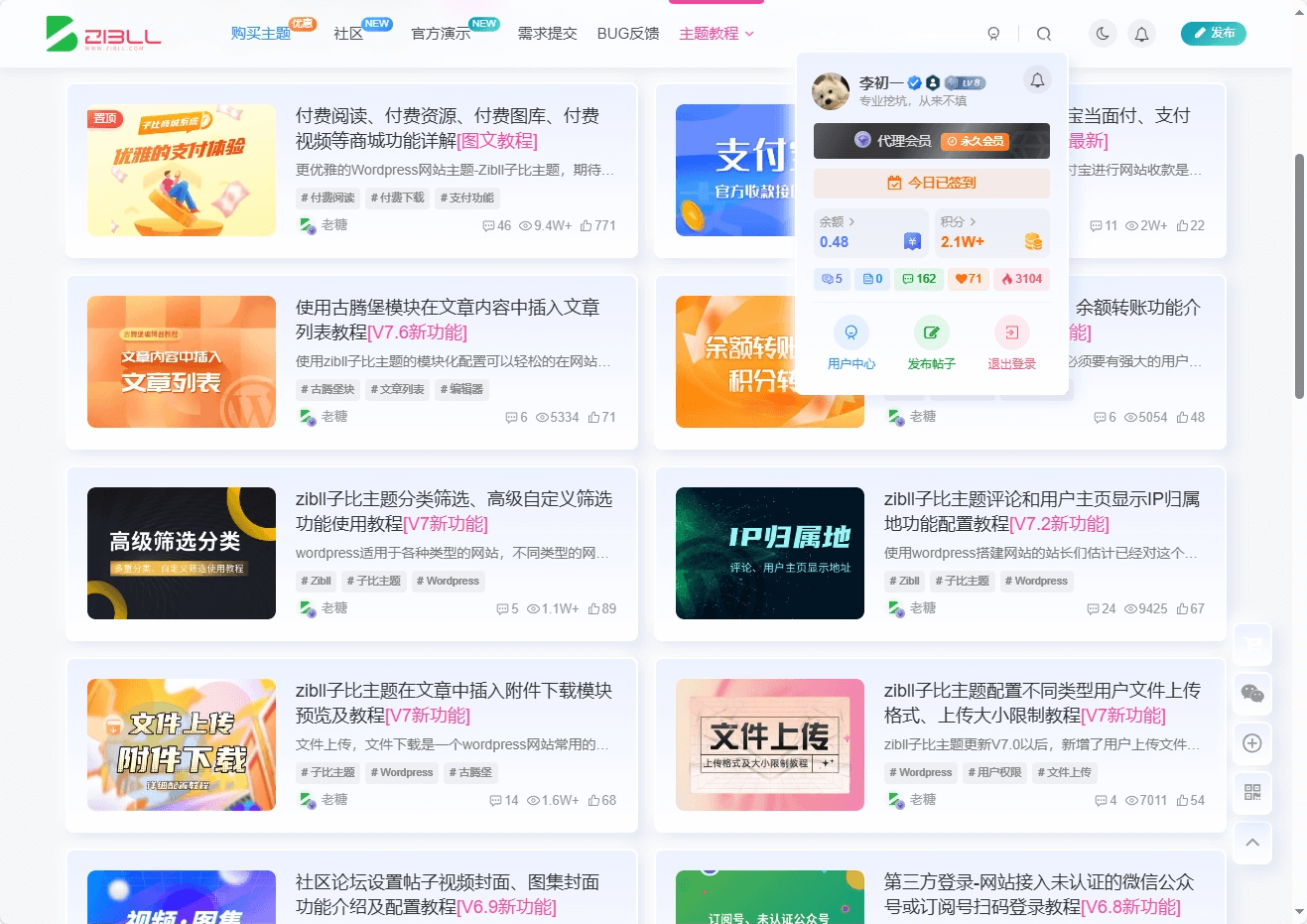 子比美化 – 子比主题拟态CSS-汇聚访